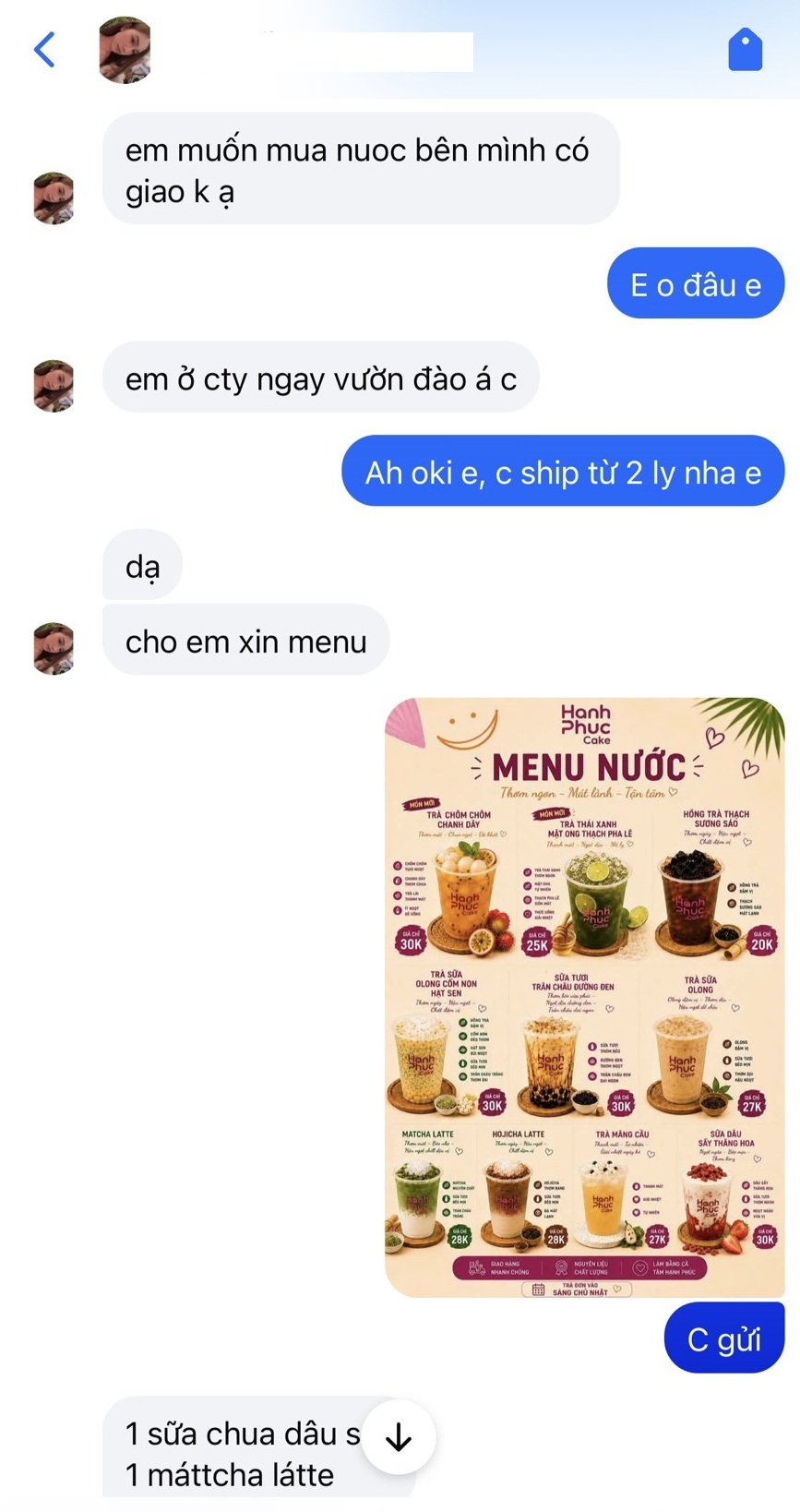 Khách lạ chủ động nhắn đặt nước — tin nhắn thật (1)
