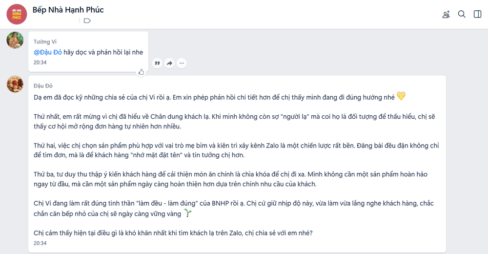 Đậu Đỏ — Zalo chat