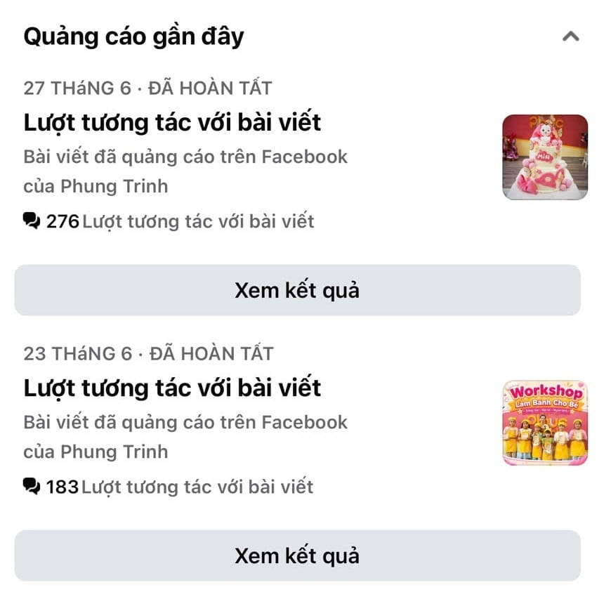 Kết quả quảng cáo Facebook đưa món đến khách lạ (2)
