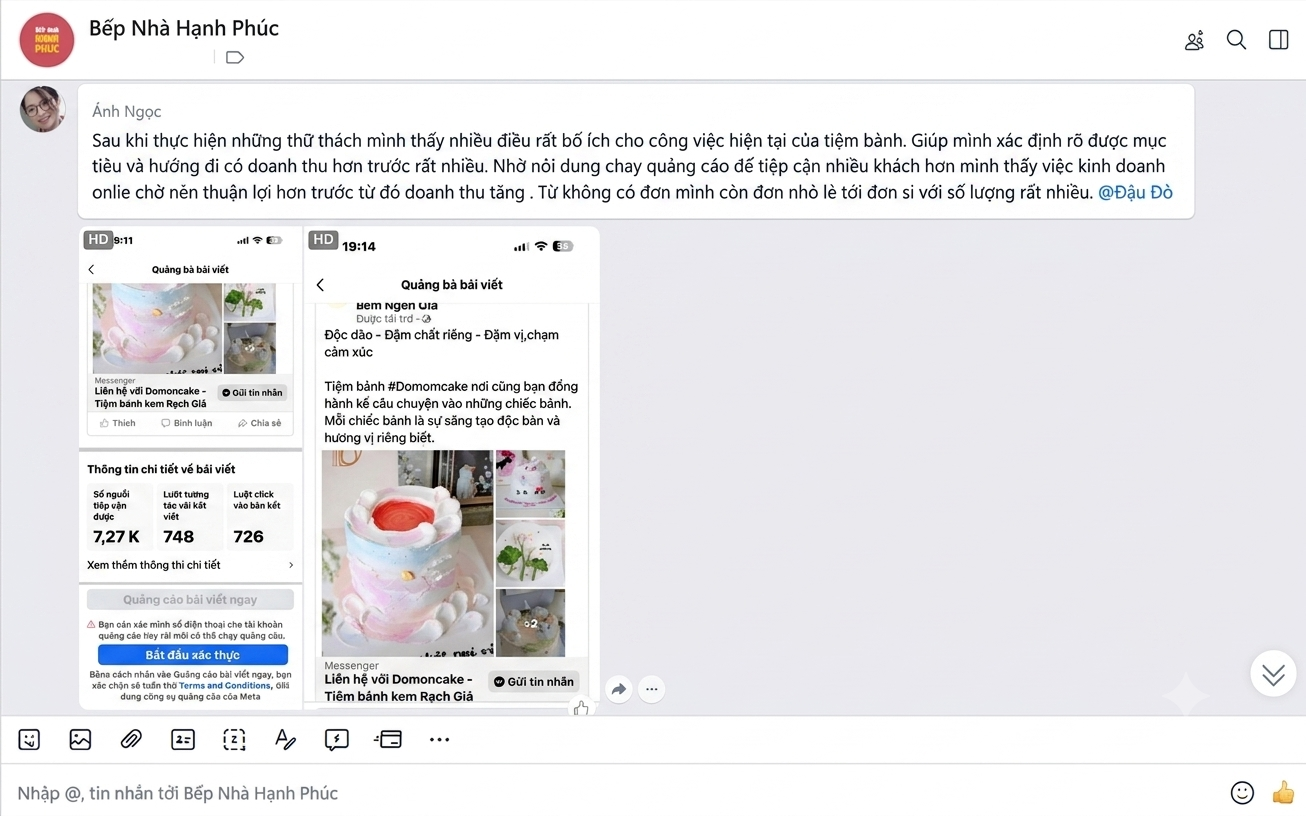 Kết quả quảng&nbsp;cáo Facebook — Domoncake